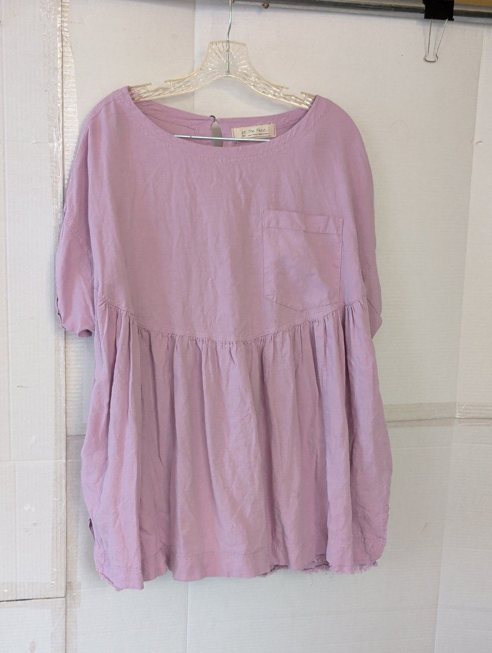 We The Free Lavender Babydoll Tunic Top SZ Small Oversized Collegiate Chic Soft